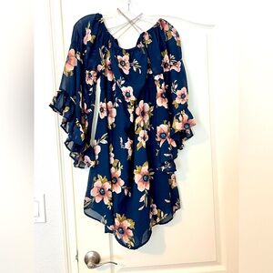 Maternity Off-The-Shoulder Floral Blouse Size Small